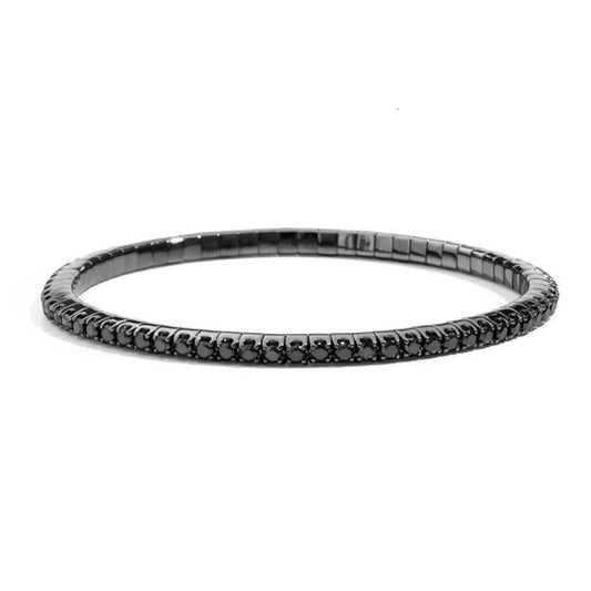 BRACCIALI RECARLO MOD. T83ML002_DK250-L luxury black bracelet on white background