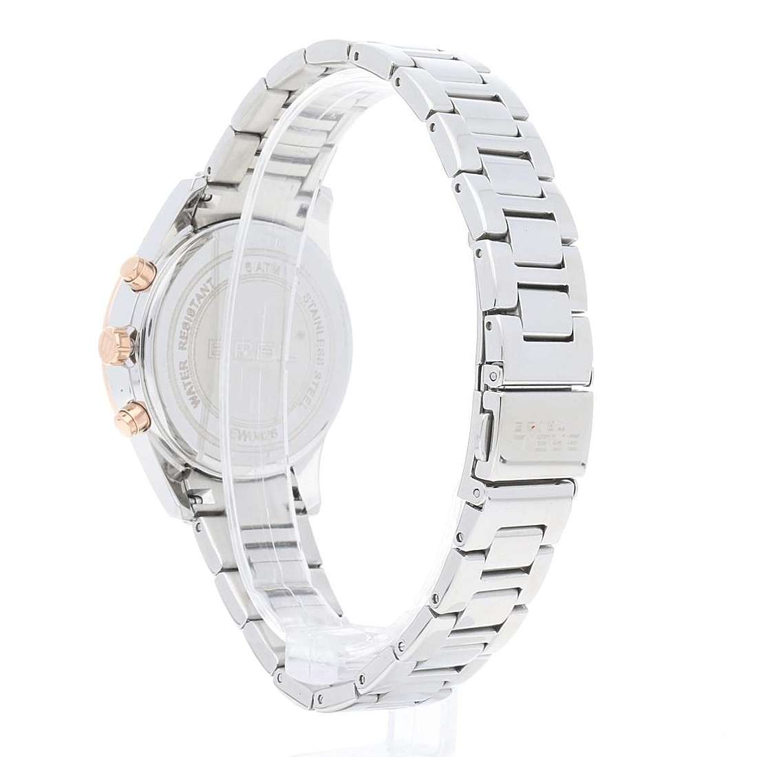 Side view of BREIL Mod. C lady's quartz watch with 36mm case and stainless steel bracelet, water resistant up to 5 ATM.