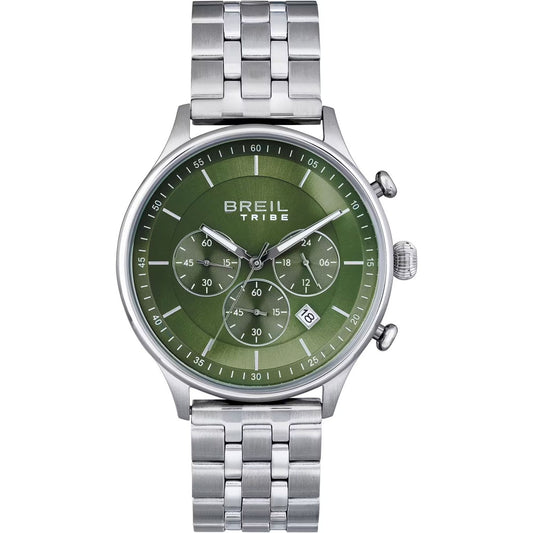 BREIL TRIBE Mod. EW0641 gent's quartz analog chronograph watch, 42mm case, water-resistant to 5 ATM, mineral dial with bracelet.