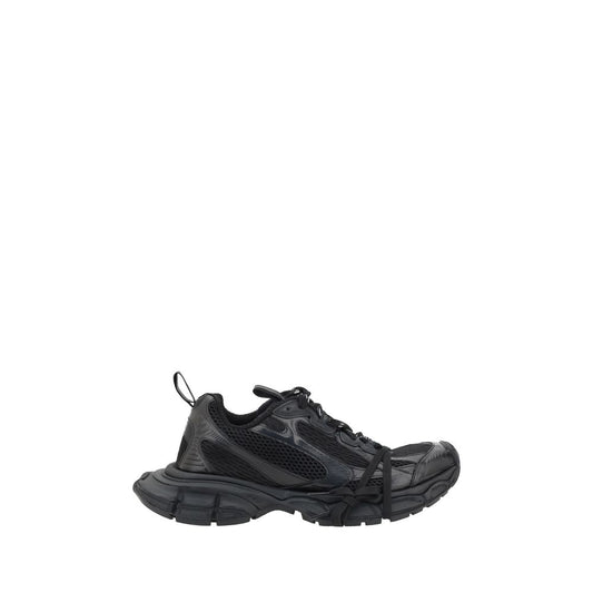Balenciaga Black Rubber Athletic Sneakers with chunky sole and mesh panels for modern style and comfort.