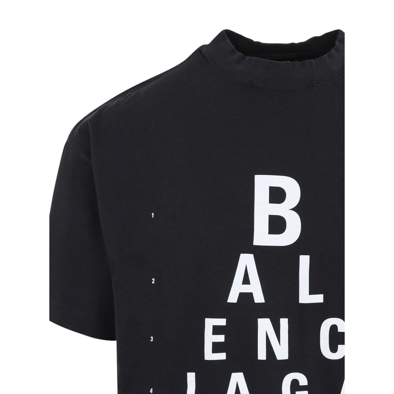 Balenciaga T-shirts and Polos Black mock neck cotton t-shirt with drop shoulder sleeves