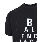 Balenciaga T-shirts and Polos Black mock neck cotton t-shirt with drop shoulder sleeves