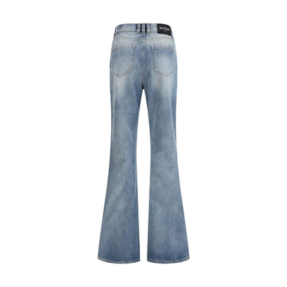 Balmain Blue Cotton Flared Jeans Balmain