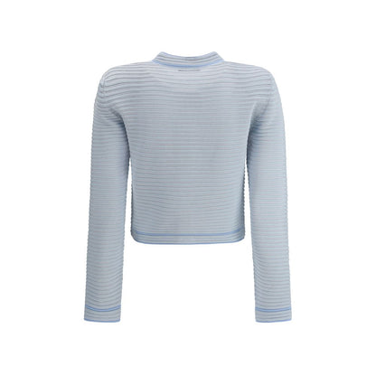 Balmain Light Blue Viscose Cardigan Balmain