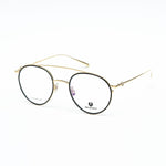 Belstaff Gold Titanium Frames - Elegant women's titanium eyewear with green lens option, handmade in Japan, includes Carl Zeiss lenses.