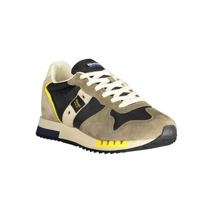 Blauer Green Polyester Sneaker with laces, contrast details, logo application, sports footwear