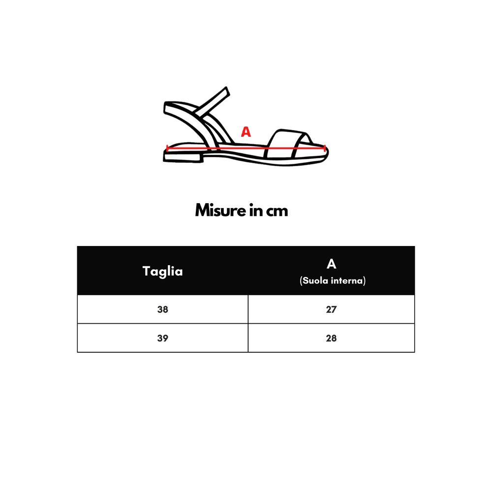 Size chart for Bottega Veneta Yellow Leather Espadrille in cm with internal sole measurements for sizes 38 and 39.