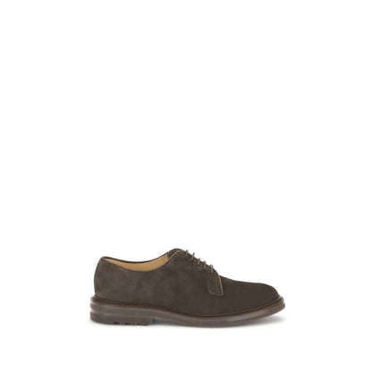 Brunello Cucinelli Brown Calf Leather Bos Taurus Oxfords And Derbies with suede design and lace-up fastening.