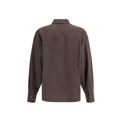 Brunello Cucinelli Brown Fleece Wool Shirt