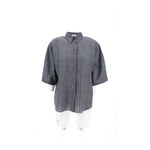 Brunello Cucinelli Linen Shirt with short sleeves, classic collar, and sequins. Made in Italy. Lightweight and elegant. SS25 collection.