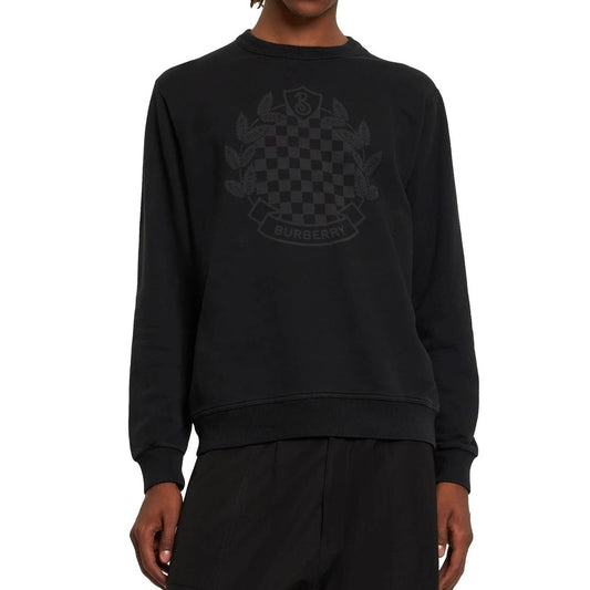 Burberry Subirton Sweatshirt for men, 100% cotton, black, long sleeves with ribbed trims and round neck.