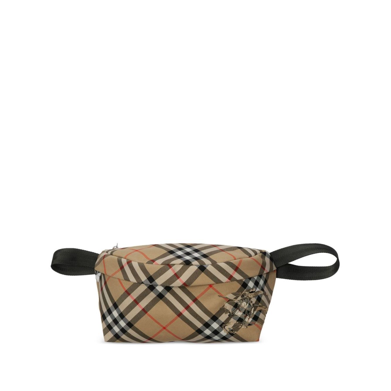 Front view with bag zipped and handles upright.