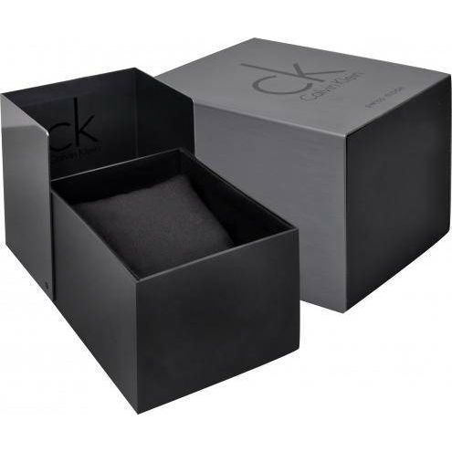 Official box for CALVIN KLEIN Mod. CONTRAST wristwatch, showcasing elegant packaging design.