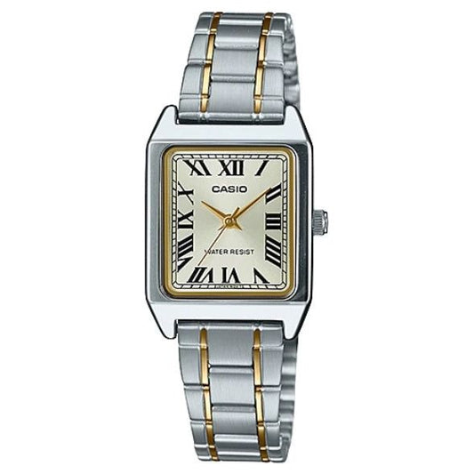 CASIO COLLECTION Mod. LADY TANK. SILVER&GOLD - CHAMPAGNE. METAL ALLOY