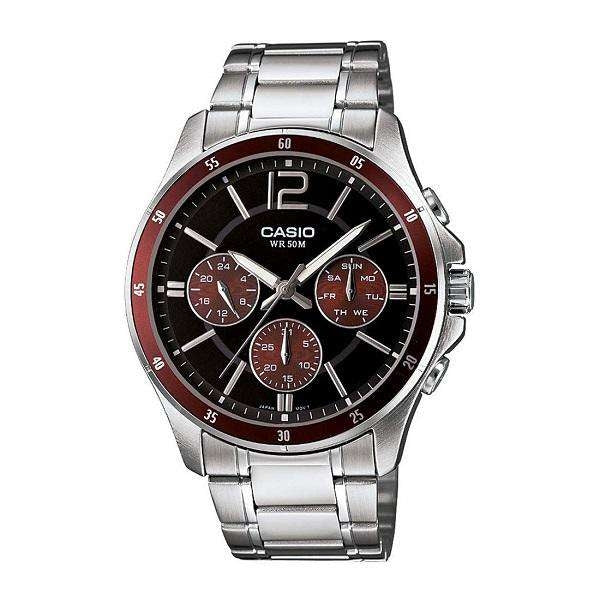 CASIO COLLECTION Mod. MULTIFUNCTION CALENDAR - BLACK & BORDEAUX