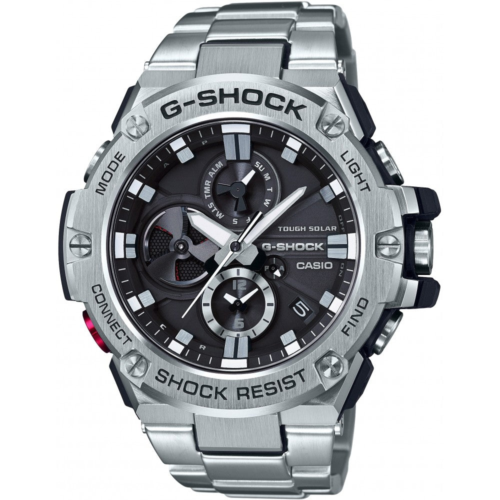 CASIO G-SHOCK WATCHES Mod. GST-B100D-1AER, water-resistant 20 ATM, solar multifunction wristwatch with stainless steel and resin case
