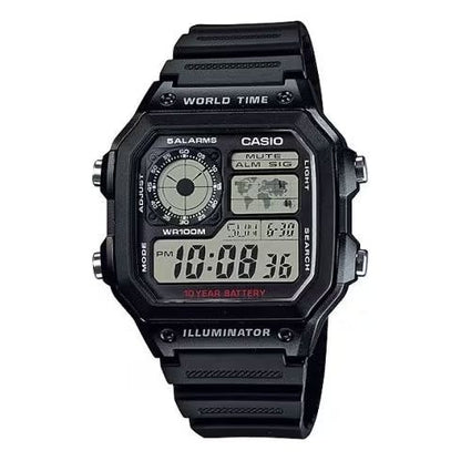 CASIO SPORT Mod. WORLD TIME ILLUMINATOR 5 ALARMS - FUTURE CLASSIC COLLECTION - BLACK