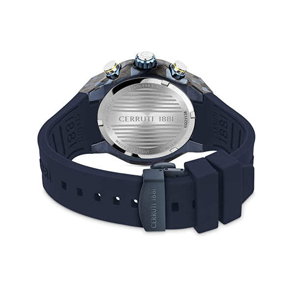 Back view of the CERRUTI 1881 Mod. LUCARDO watch with engraved details.