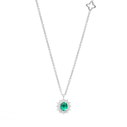 Elegant necklace featuring a green gemstone pendant - COLLANE RECARLO MOD. P77CC001_SM design for a sophisticated look.