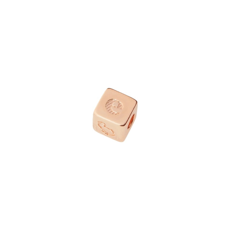 Rose gold cube bead COMPONENTI DODO MOD. DUC1004GRANX000TI for jewelry making or design.