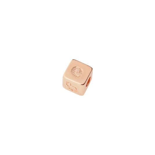 Rose gold cube bead COMPONENTI DODO MOD. DUC1004GRANX000TI for jewelry making or design.