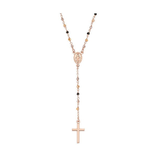 AMEN JEWELRY Mod. CRO10RMMM4 elegant rosary necklace with cross pendant