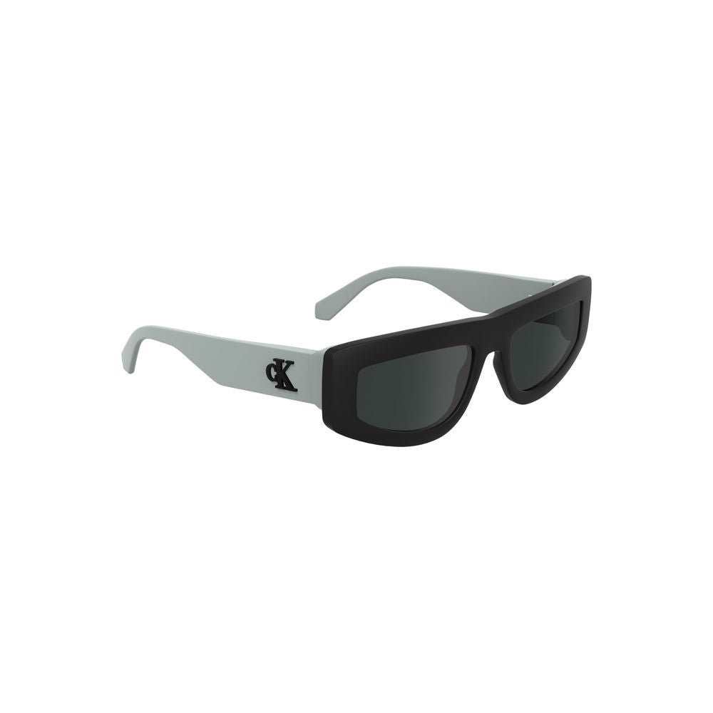 Calvin Klein Black Bio-Based Women's Sunglass with sleek bio-frame and smoke lenses offering stylish sun protection.