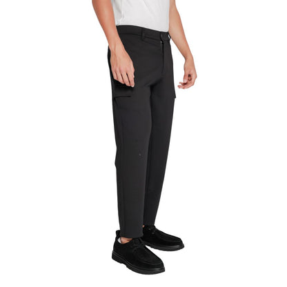 Calvin Klein Black Recycled Polyester Joggers, sustainable workout pants with modern fit and elasticity for men.