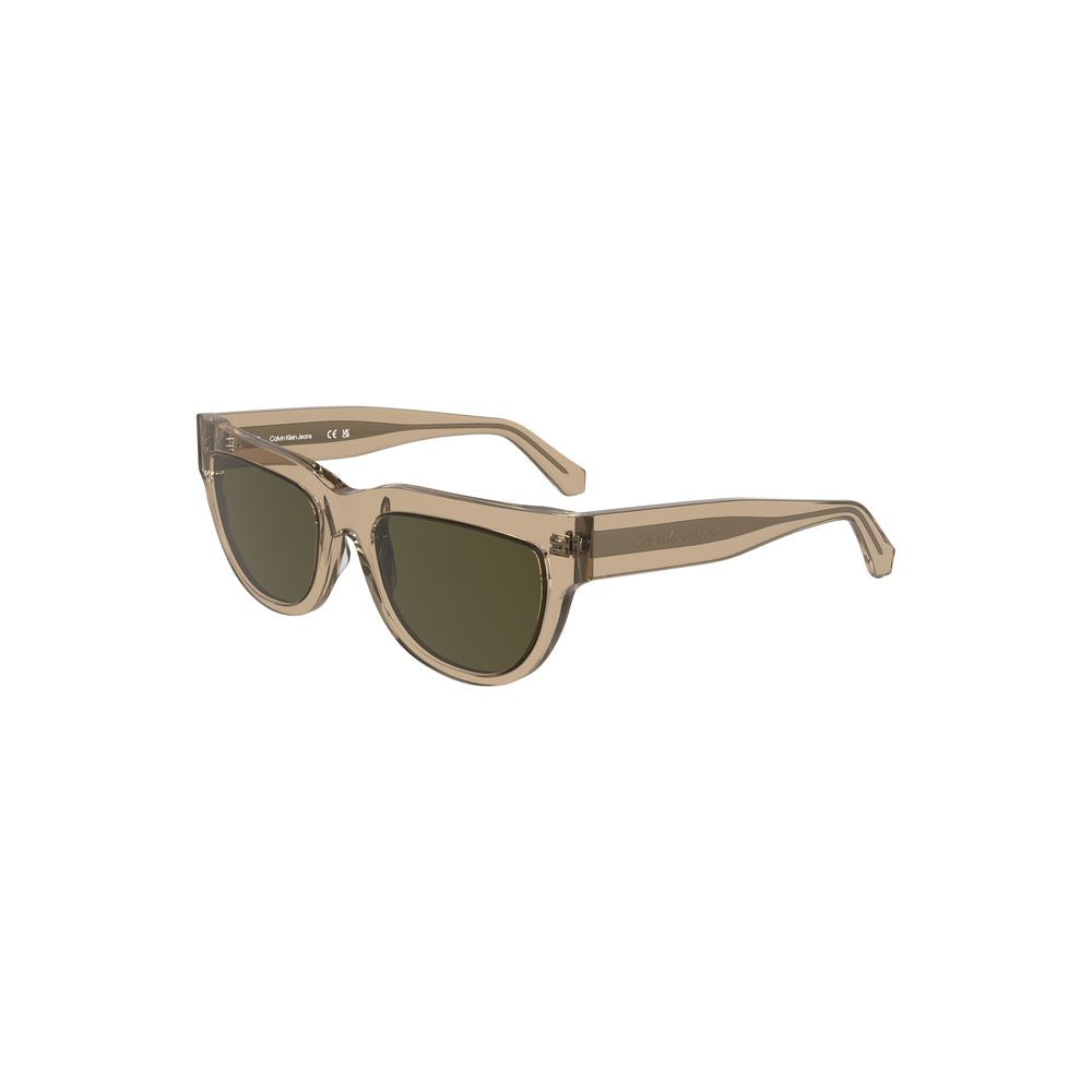 Calvin Klein Brown Acetate Women Sunglasses with chic square frame, perfect for a stylish look.
