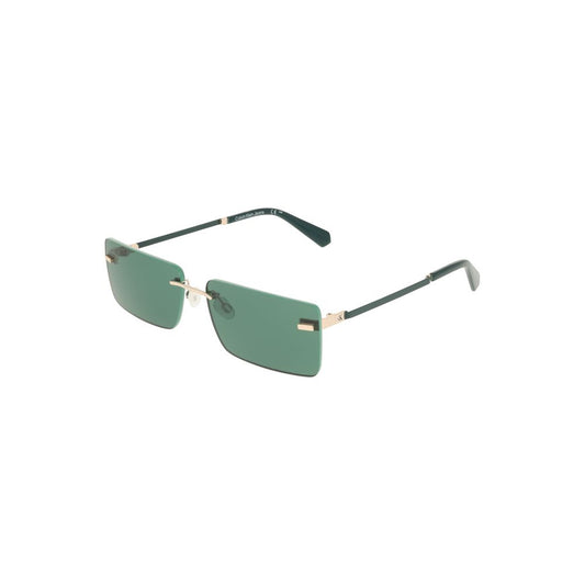 Calvin Klein Green Metal Women Sunglass with sleek frame and rectangular lenses for a stylish, bold look.