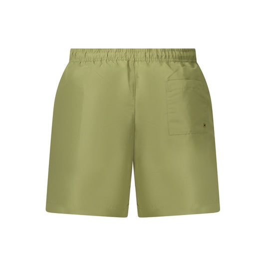 Calvin Klein Green Polyester Swimwear with elastic waist, slip inside, and multiple pockets, showcasing stylish and practical design.