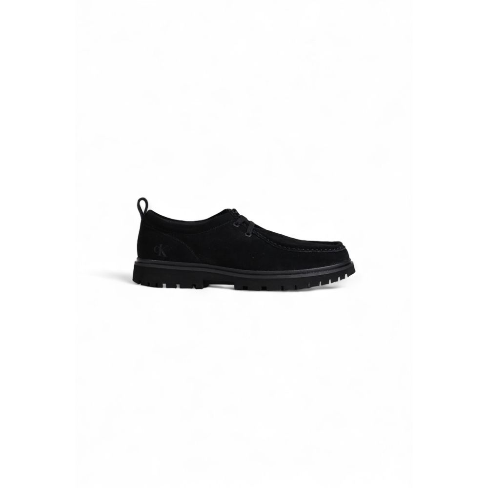 Calvin Klein Jeans Black Suede Leather Oxfords And Derbies, elegant design with sturdy ridged sole for excellent grip.