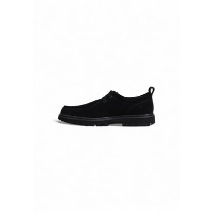 Calvin Klein Jeans Black Suede Leather Oxfords And Derbies with lace-up closure and ridged sole for men.