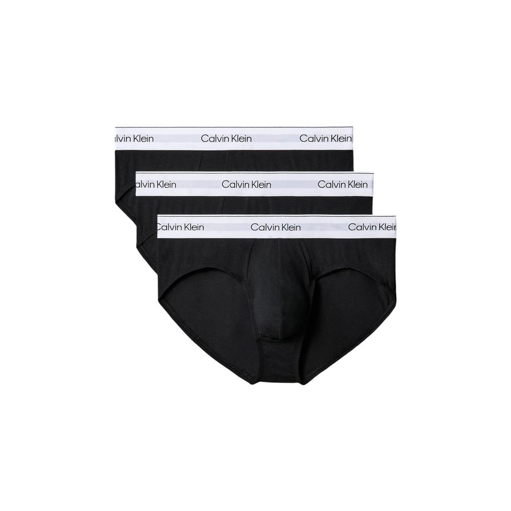 Calvin Klein Underwear Black Cotton Briefs pack of 3 with logo waistband