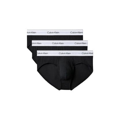 Calvin Klein Underwear Black Cotton Briefs pack of 3 with logo waistband