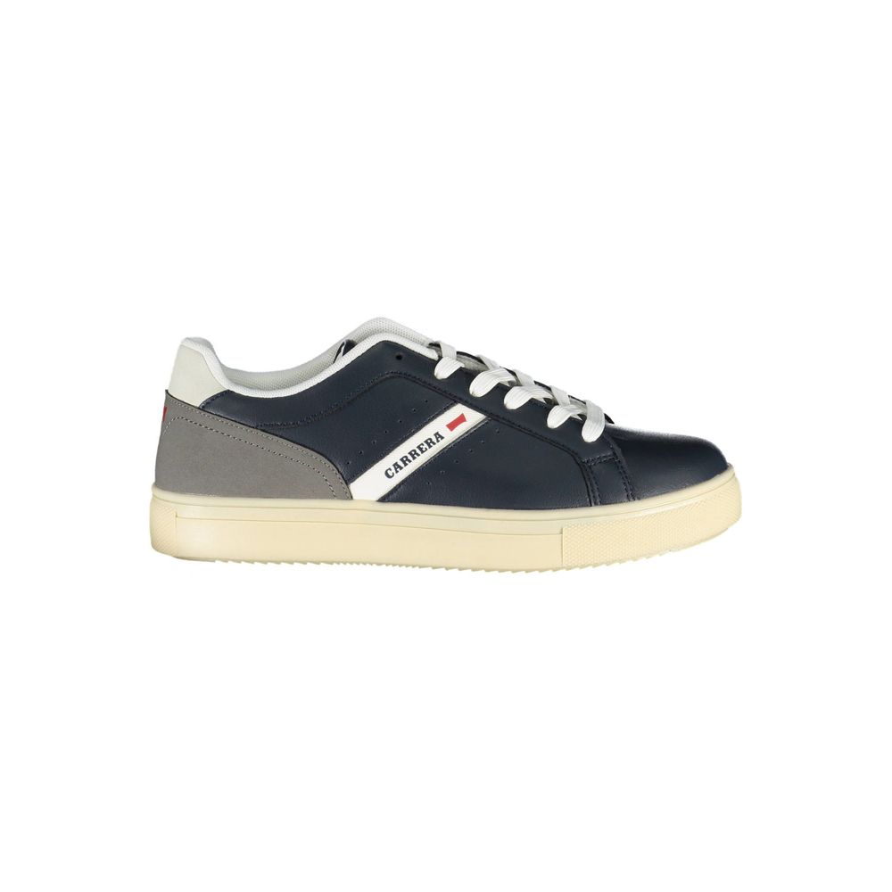 Carrera Blue Polyethylene Sneaker with contrasting laces and logo design, sports shoe for active lifestyle, fashion footwear