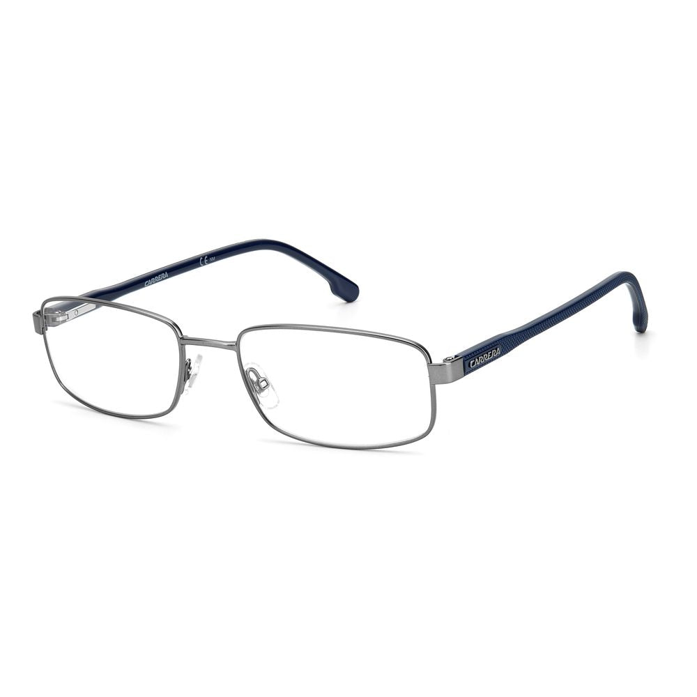 Carrera Gray Metal Frames with grey metal eyewear, rectangular design 55/19/140 mm, sleek and stylish glasses for men.