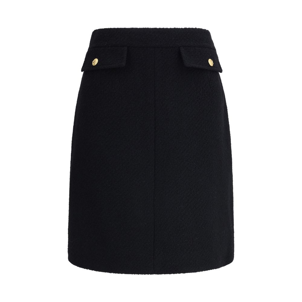 Chloé Black Wool Midi Skirt