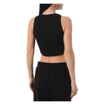 Comme Des Fuckdown Black Cotton Women Cropped Top