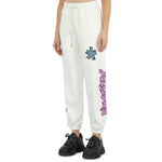 Comme Des Fuckdown White Cotton Jeans & Pant with logo embroidery, side pockets, and drawstring for casual style.