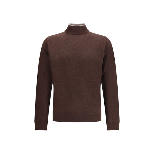 Cruna Brown Wool Turtleneck Cruna