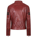 DAYTONA 73 Jackets Bordeaux in vegetable tanned lambskin, showcasing vintage racing style with brushed finish and racing design.