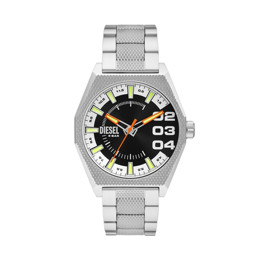 DIESEL Mod. SCRAPER wristwatch, 43mm case, gent's style, in official packaging with metal strap
