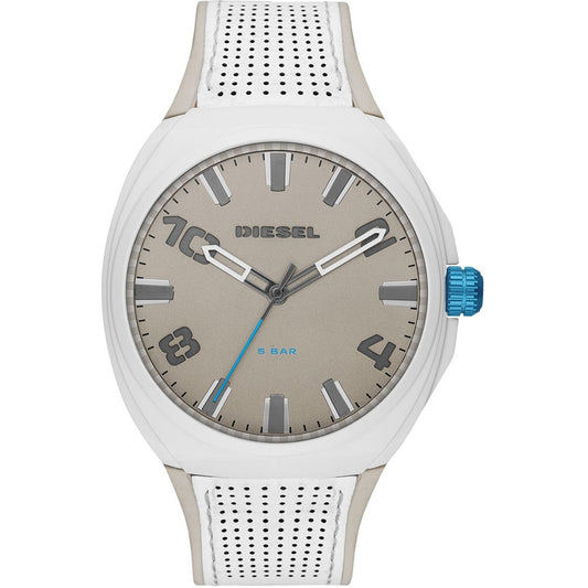 DIESEL Mod. STIGG wristwatch with silicone strap, 48mm stainless steel case, quartz movement, shown in official packaging.