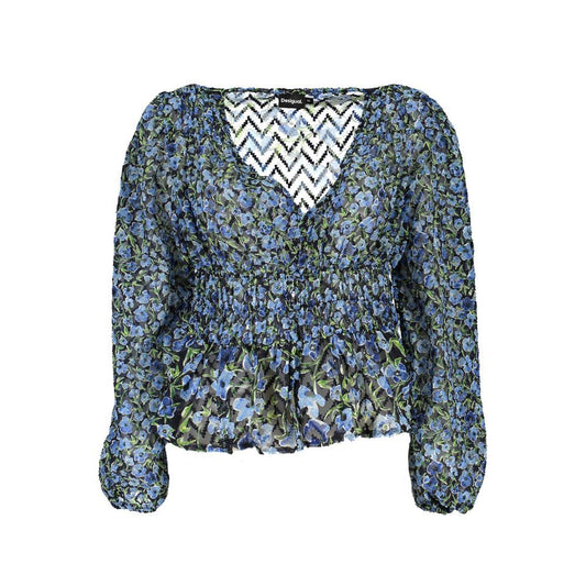 Desigual Blue Polyester Pattern Shirt Desigual