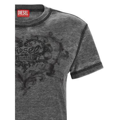 Diesel Gray Polyester T-Shirt