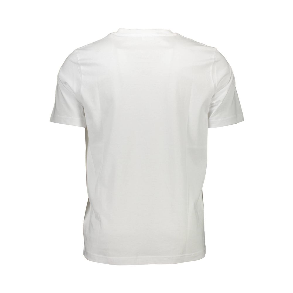 Back view of Diesel White Cotton Men T-Shirt showcasing quality fabric and design.