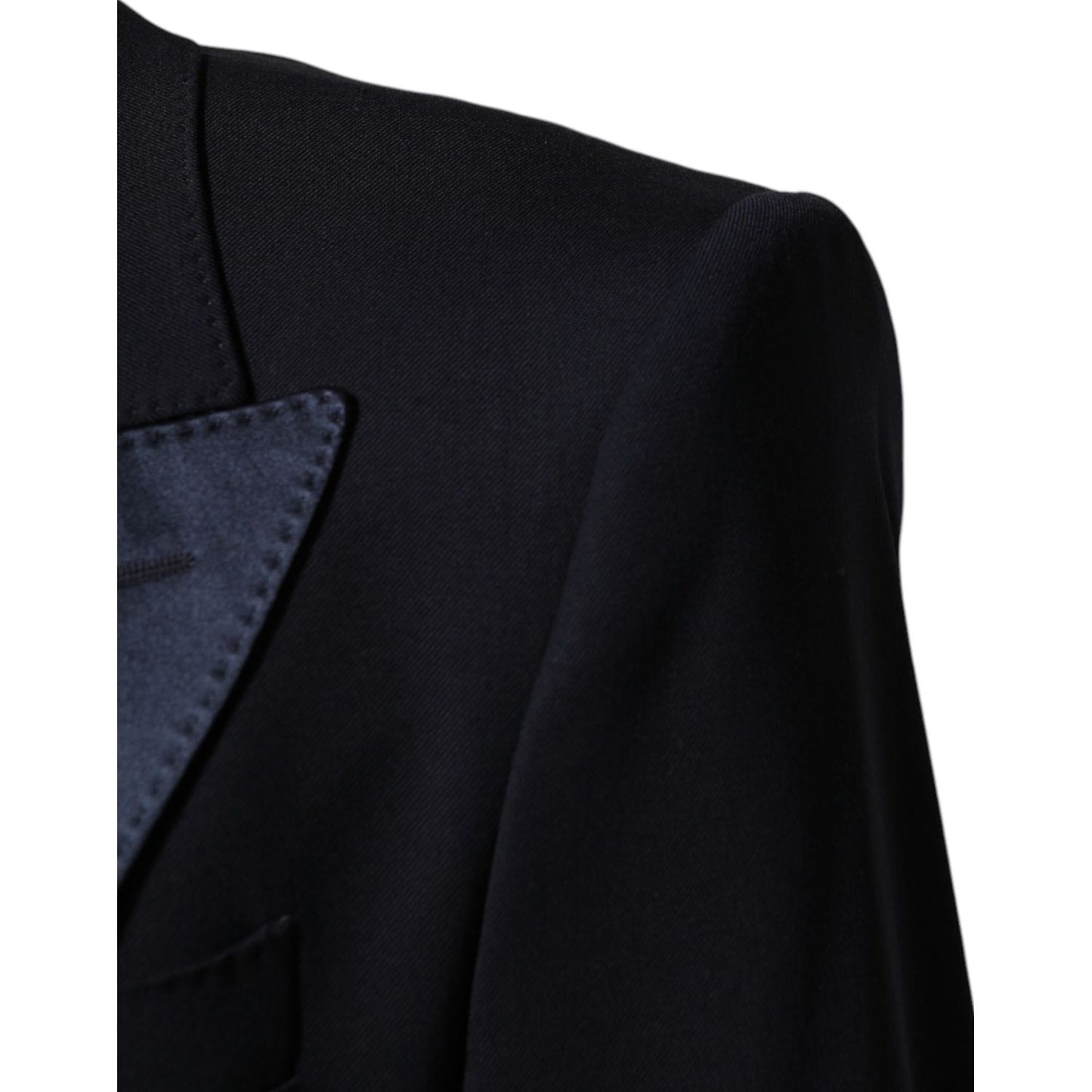 Dolce & Gabbana Black 3 Piece Wool Silk Blend Suit SICILIA