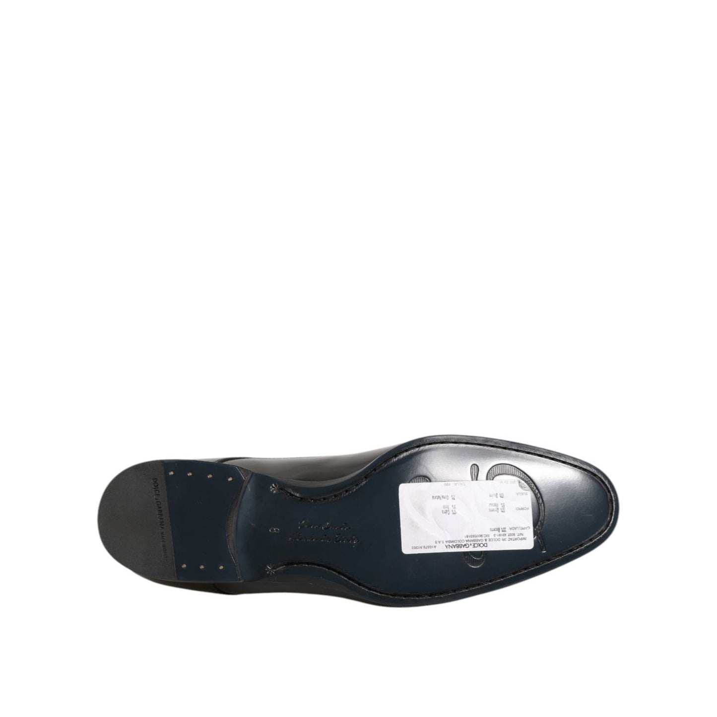 Dolce & Gabbana Black Calfskin Leather Derby Men Dress Shoes