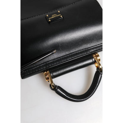 Dolce & Gabbana Black Calfskin Leather Logo Plaque Mini Bag